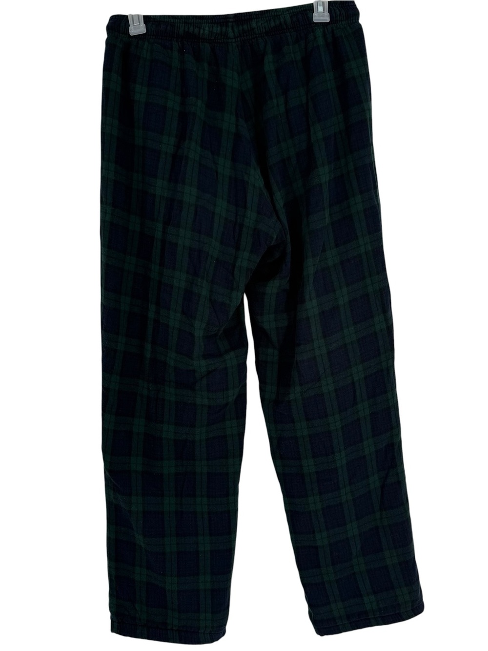 L.L. Bean Men's Large Tall Plaid Flannel Sleep Pants Fleece-lined Green Blue